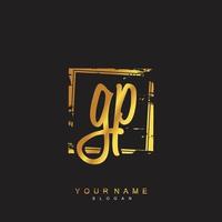 Initial GP Monogram with Grunge Template Design vector