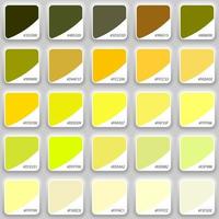 sombras de amarillo muestra de tela color paleta. modelo para tu diseño vector