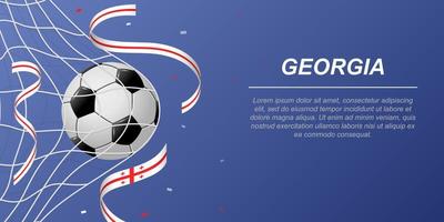 Soccer background with flying ribbons in colors of the flag of Georgia vector