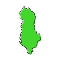 Simple outline map of Albania. Stylized line design vector