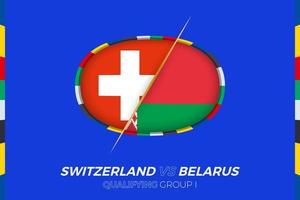 Suiza vs bielorrusia icono para europeo fútbol americano torneo calificación, grupo i. vector