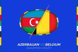 Azerbaijan vs Belgium icon for European football tournament qualification, group F. vector