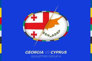 Georgia vs Cyprus icon for European football tournament qualification, group A. vector