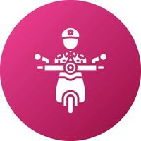 policía oficial en scooter icono estilo vector