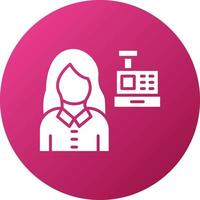 Cashier Female Icon Style vector