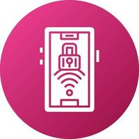 Signal Wifi 4 Bar Lock Icon Style vector