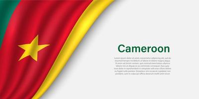 Wave flag of Cameroon on white background. vector