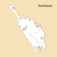 High Quality map of Northland is a region of New Zealand vector