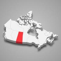 Saskatchewan región ubicación dentro Canadá 3d mapa