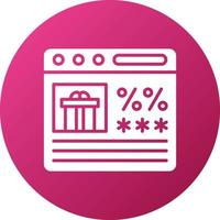 descuento código icono estilo vector