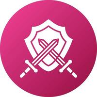 Two Swords And Shield Icon Style vector