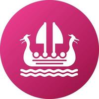 Viking Ship Icon Style vector