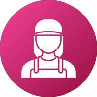 Female Cleaner Icon Style vector