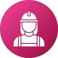 Builder Female Icon Style vector