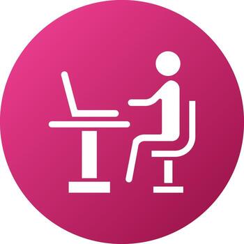 trabajando en computadora icono estilo vector