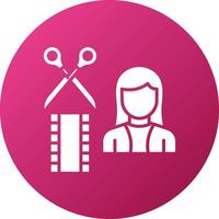 Film Editor Female Icon Style vector