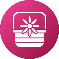 Flower Basket Icon Style vector