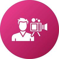 Camera Operator Female Icon Style vector