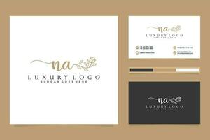 Initial NA Feminine logo collections and business card template Premium Vector