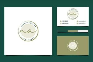 Initial NA Feminine logo collections and business card template Premium Vector