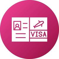 viaje visa icono estilo vector