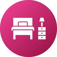 soltero cama habitación icono estilo vector