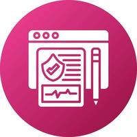 Online Insurance Enrollment Icon Style vector