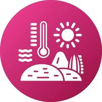 Desierto caliente clima icono estilo vector