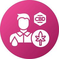 estilo de icono de usuarios de aceite de cbd vector