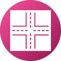 Four Way Intersection Icon Style vector