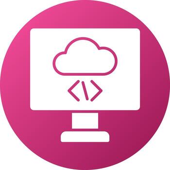 estilo de icono de codificación en la nube vector