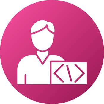 estilo de icono de codificador hombre vector