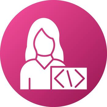 estilo de icono de mujer codificadora vector