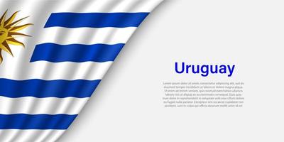 Wave flag of Uruguay on white background. vector