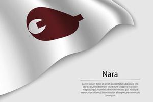 Wave flag of Nara is a region of Japan vector