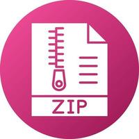 estilo de icono de archivo zip vector