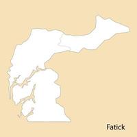 alto calidad mapa de fatick es un región de Senegal, vector