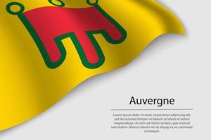 Wave flag of Auvergne is a region of France. Banner or ribbon vector