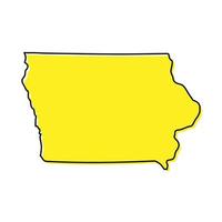 Simple outline map of Iowa is a state of United States. Stylized vector