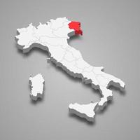 region location within Italy 3d map Template for your design vector