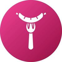 Sausage on Fork Icon Style vector