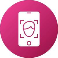 Mobile Face Detection Icon Style vector