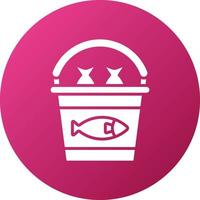 Fish Bucket Icon Style vector