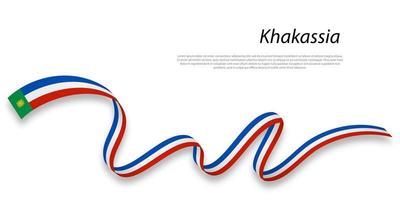 Waving ribbon or stripe with flag of Khakassia vector