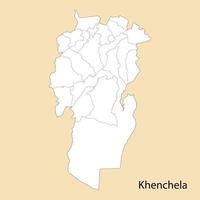 alto calidad mapa de khenchela es un provincia de Argelia vector