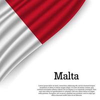 bandera ondeante de malta vector