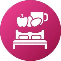 cama y desayuno icono estilo vector