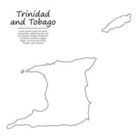 Simple outline map of Trinidad and Tobago, silhouette in sketch vector