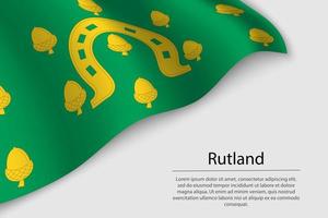 Wave flag of Rutland is a county of England. Banner or ribbon vector