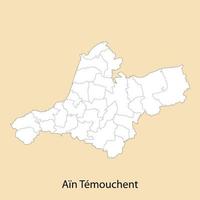 alto calidad mapa de ain temouchent es un provincia de Argelia vector